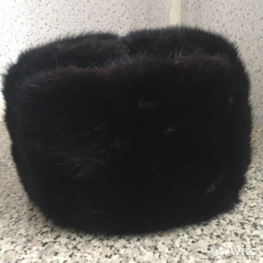 Норковая шапка мужская черная