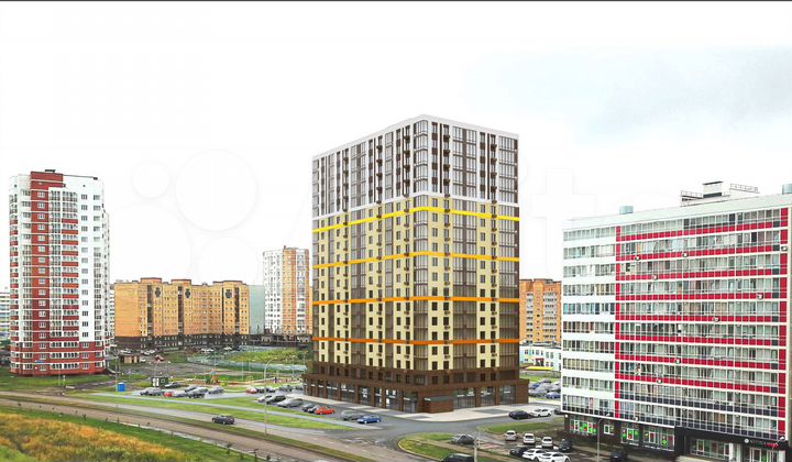 2-к. квартира, 53,8 м², 2/19 эт.