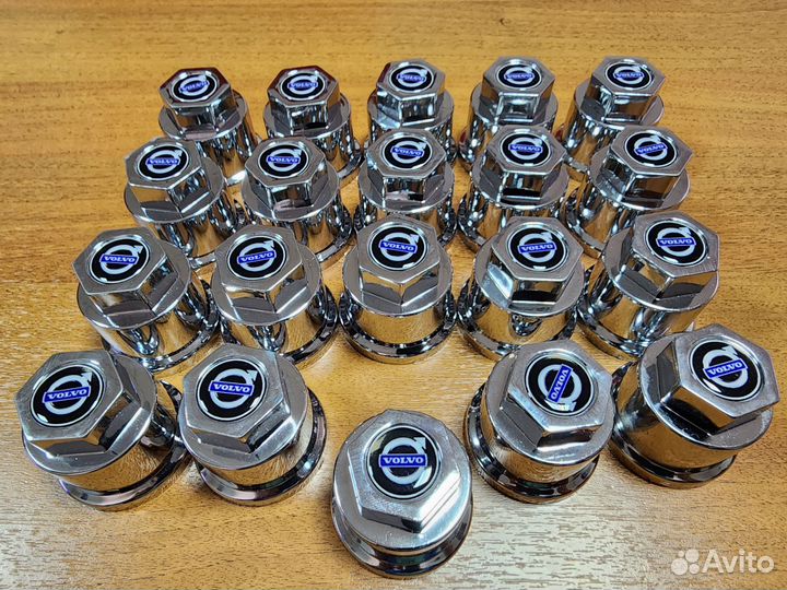 Вольво Колпак 22.5 К-кт 20шт Хром пластик 32мм