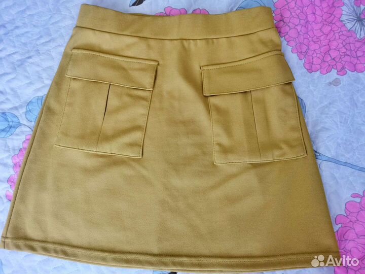 Юбка трапеция Gloria Jeans 42 р., горчичная