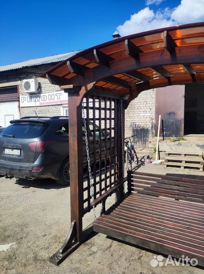 Пергола с качелью своими руками