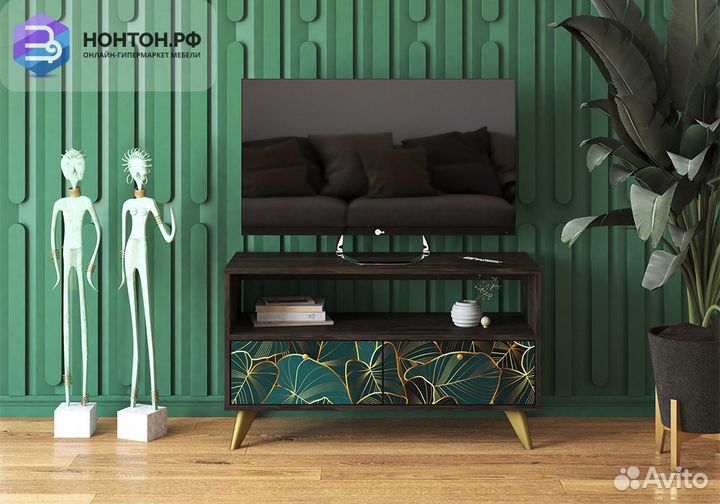 Тумба под тв Фьюжн tropical / камень угольный