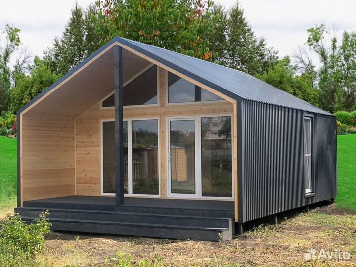 Дом в стиле Барнхаус 6*5 кВ.м. с террасой 6*2 кВ.м