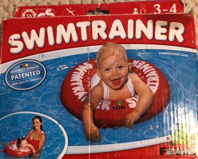 Надувной круг детский swimtrainer, красный