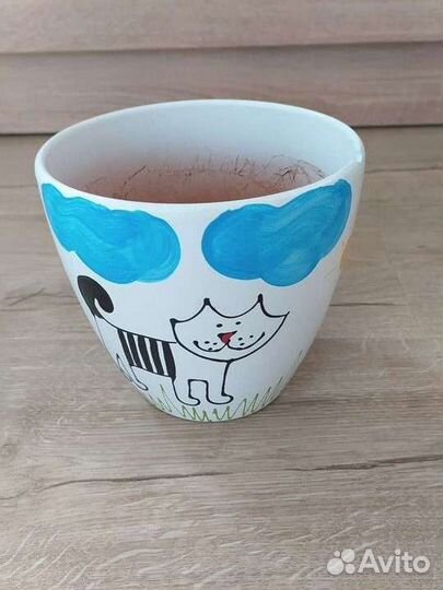 Керамические горшки для цветов бу