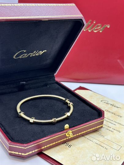 Золотой браслет ecrou de cartier с гайками картье