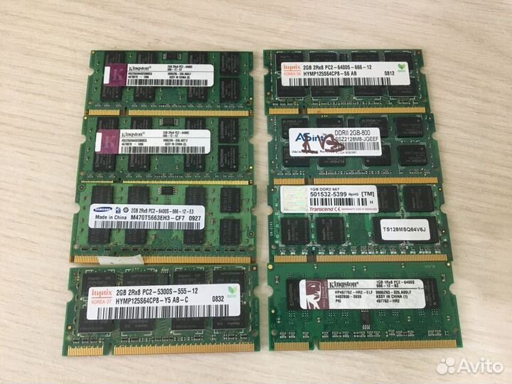Оперативная память DDR2 2 Гб и 1 Гб для пк и Ноутб