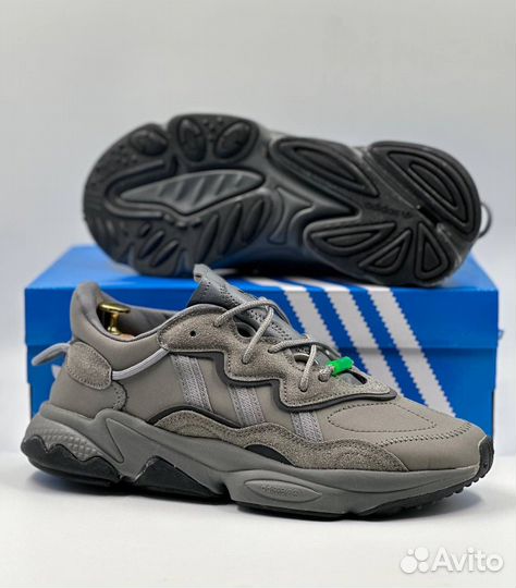 Кроссовки Adidas Ozweego Grey Solar Green