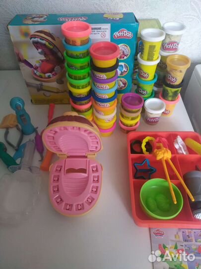 Play doh наборы+ много пластилина