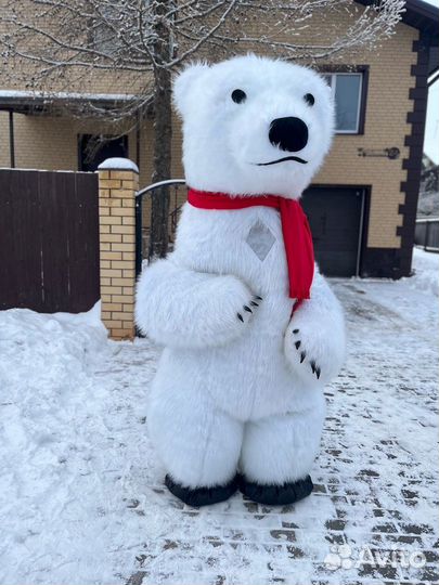 Ростовой костюм белого медведя, шарф