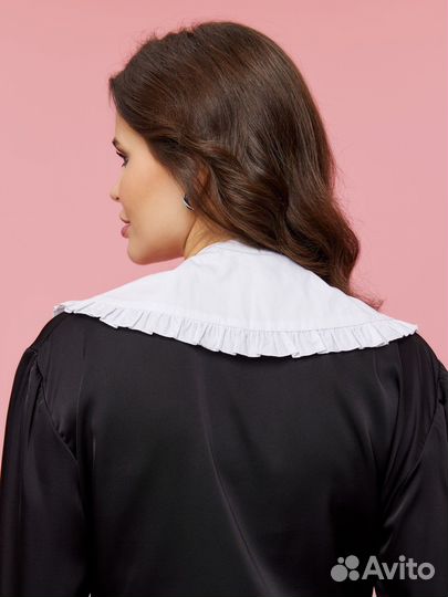 Съемный воротничок белый с завязками