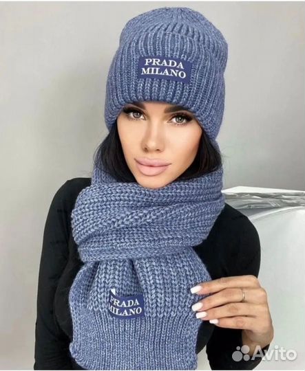 Комплект шапка и шарф женские