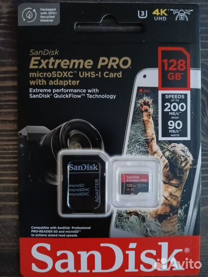 Карта памяти microSD SanDisk Extreme Pro 128 Gb
