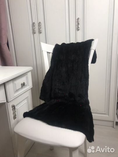 Палантин чёрная норка