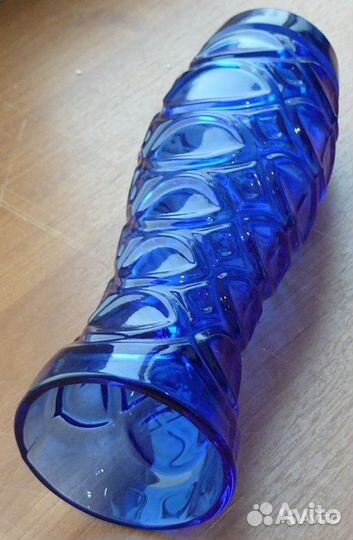 Ваза из СССР кобальтовое стекло
