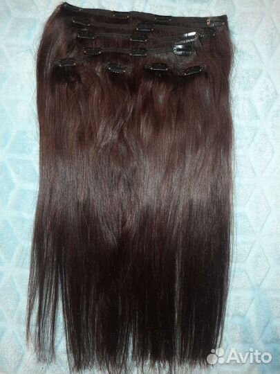 Волосы на заколках натуральные