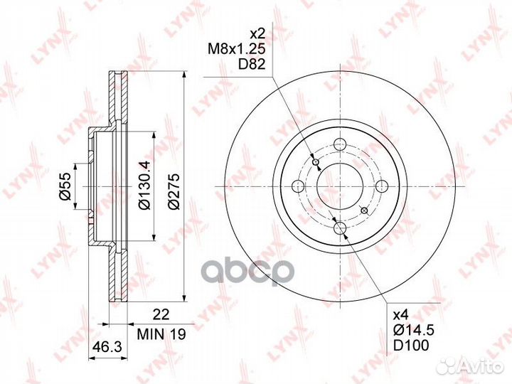 Диск тормозной перед BN1178 lynxauto