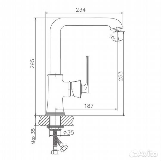 Смеситель для кухни Haiba hb70181-5 Золото