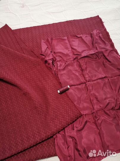 Ткань для шитья жаккард бордовый 145*145