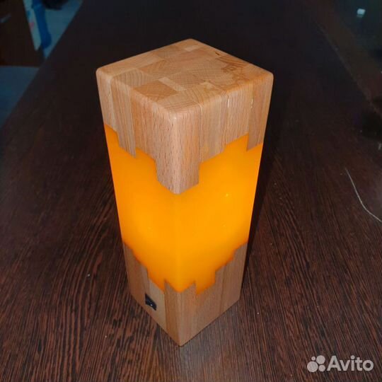 Ночник из бука и эпокcидной смолы