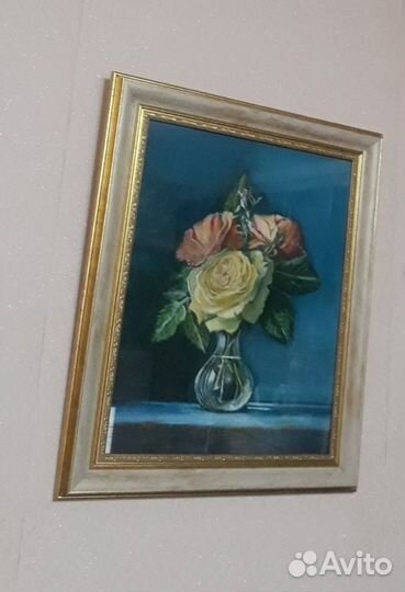 Интерьерная картина цветы.акварель. 36 на 44 см