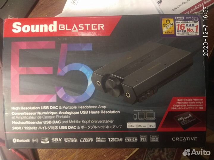 Внешняя звуковая карта USB Creative E5