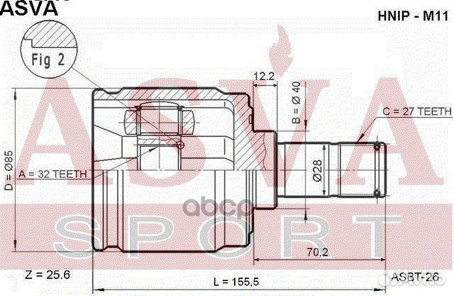 ШРУС внутренний правый 32x40x27(58.5) hnip-M11