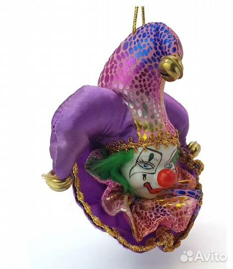 Клоун фигурка-магнит и елочная игрушка Фарфор