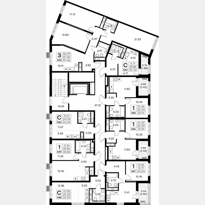 Квартира-студия, 26,3 м², 6/9 эт.