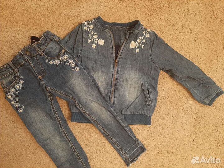 Джинсовый костюм mothercare