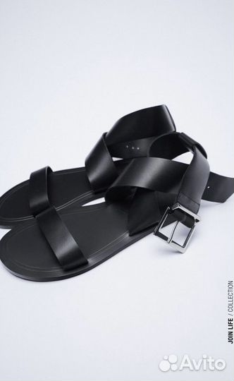 Сандалии кожаные Zara