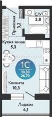 1-к. квартира, 42,2 м², 20/24 эт.