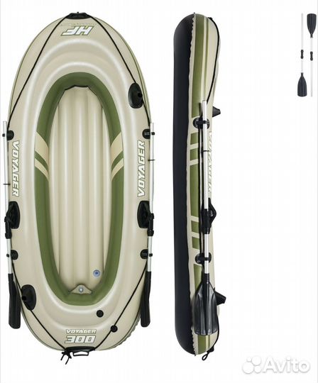 Надувная лодка двухместная с вёслами