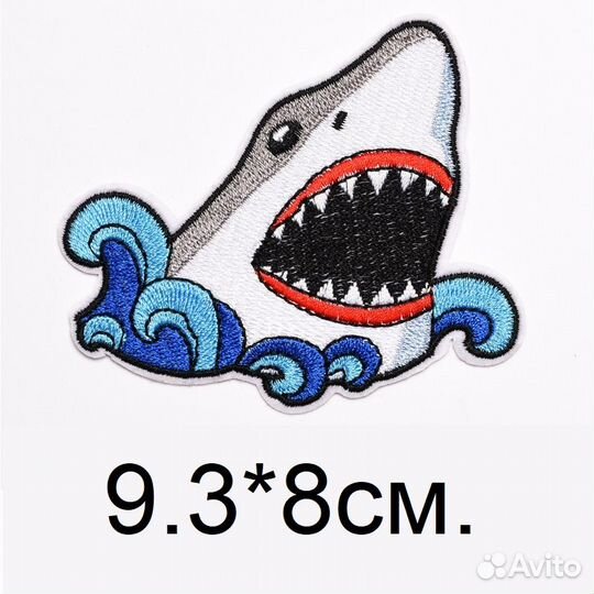 Нашивка на одежду акула термонашивка
