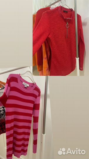 Кофта красная оранжевая Зара Страдивариус Лайм