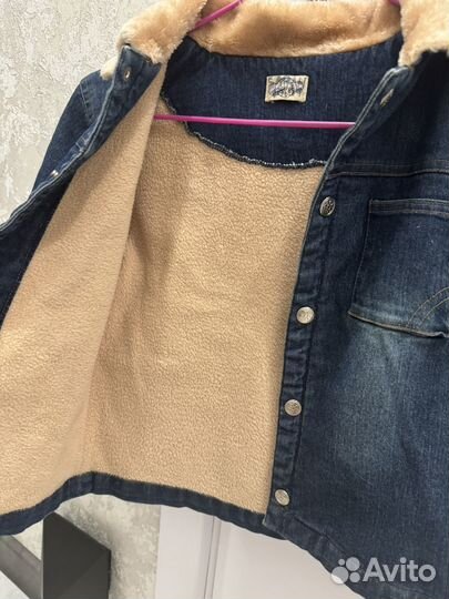 Джинсовая куртка с мехом детская 3-4 года