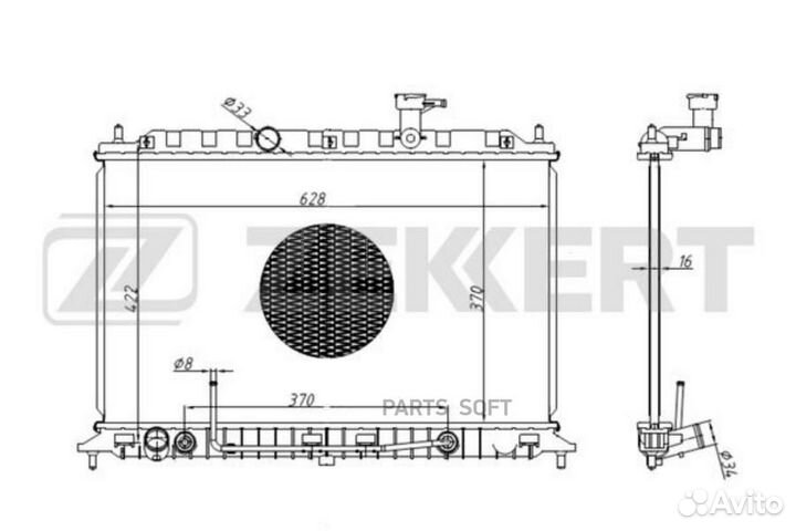 Радиатор охлаждения Киа Рио II 05