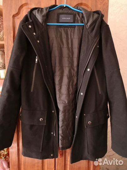 Пальто zara шерстяное мужское новое 48-50 размер