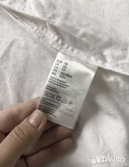 Рубашка hm белая женская xs s