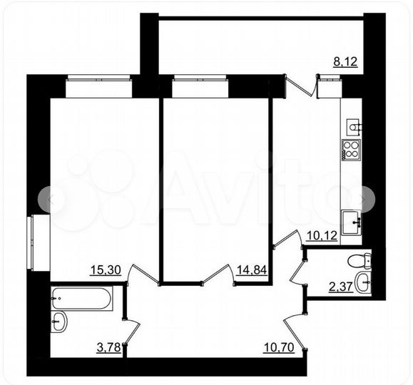 2-к. квартира, 61,2 м², 9/9 эт.