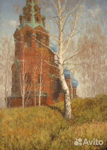 Картина (живопись) масло, холст. Покровский храм