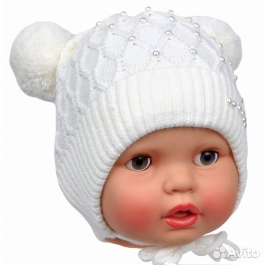 Шапки для девочек 5-7мес, 3-5мес