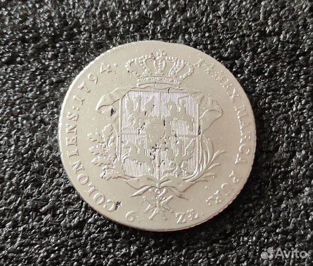 Польша 6 злотых (талер) 1794 год Речи Посполитой