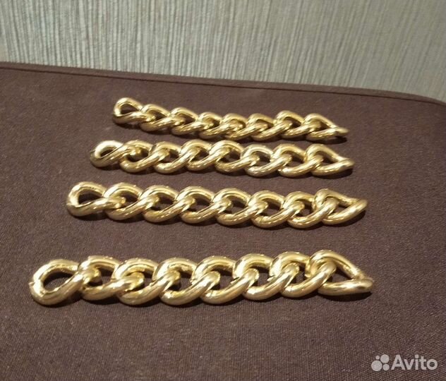 Золотые цепи 4 шт - декор для обуви, сумок и кепок