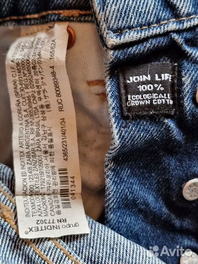 Синие джинсы Zara 34
