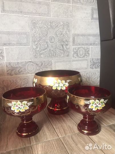 Ваза для фруктов богемия