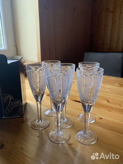 Дятьковский хрусталь фужеры 6 штук