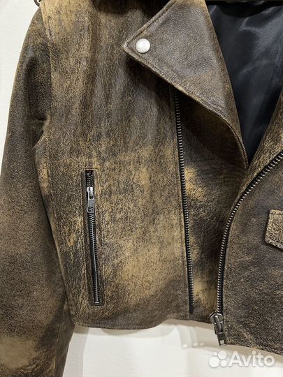 Кожаная куртка косуха под винтаж