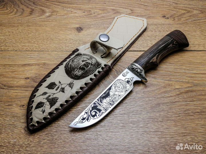 Нож Пластун из стали 95Х18 с гравировкой