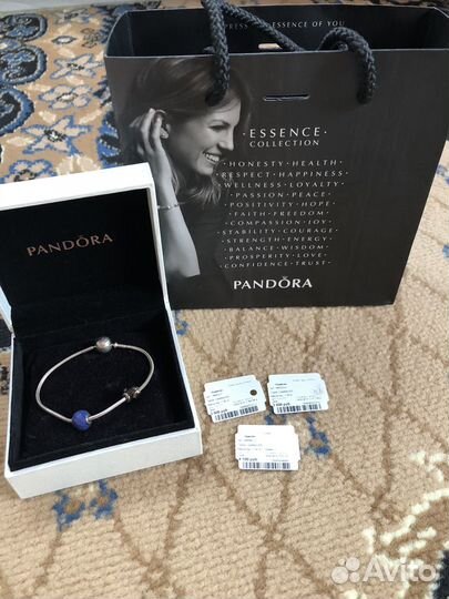 Браслет Pandora с шармами серебро